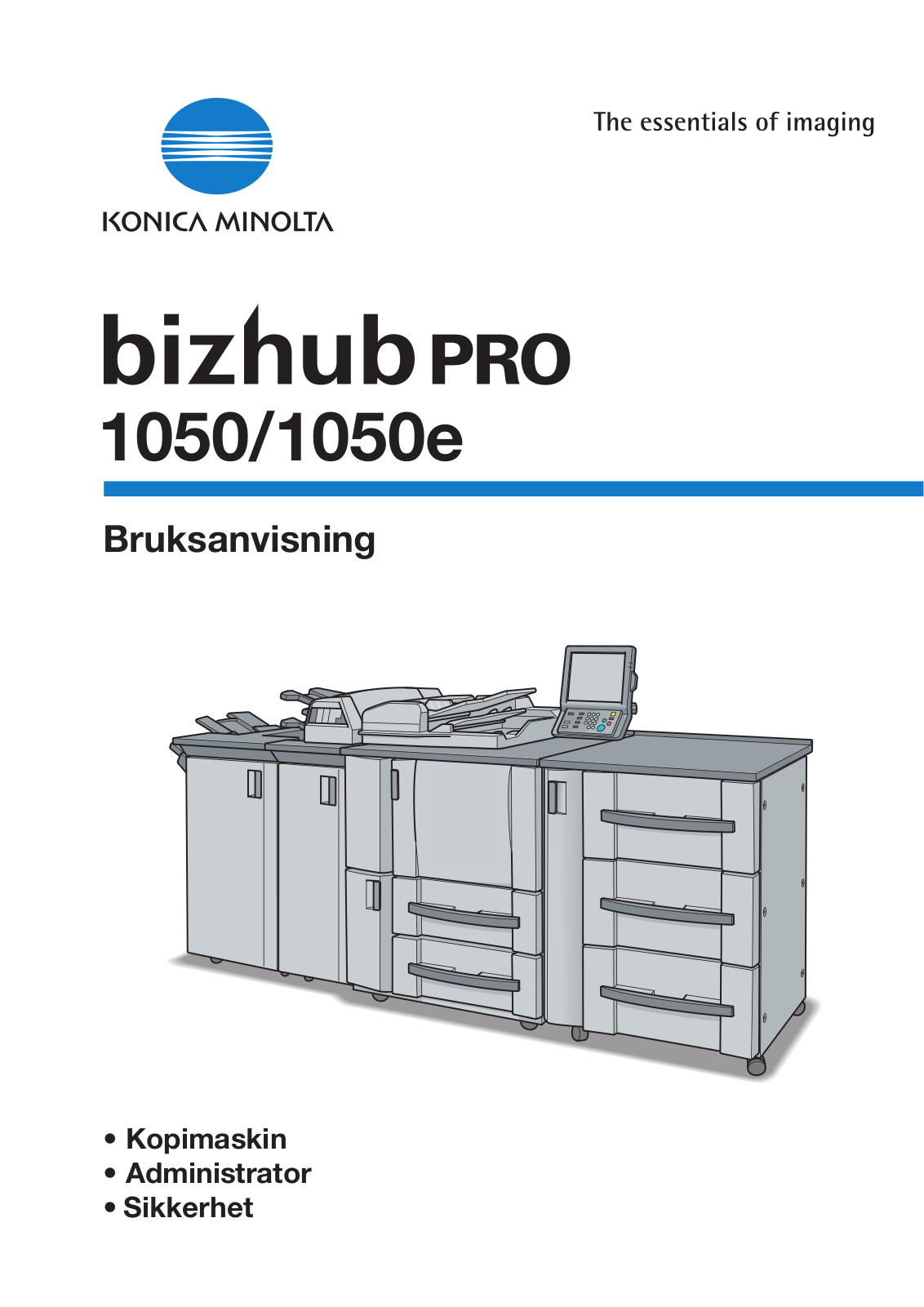 Konica minolta BIZHUB PRO 1050, BIZHUB PRO 1050E User Manual