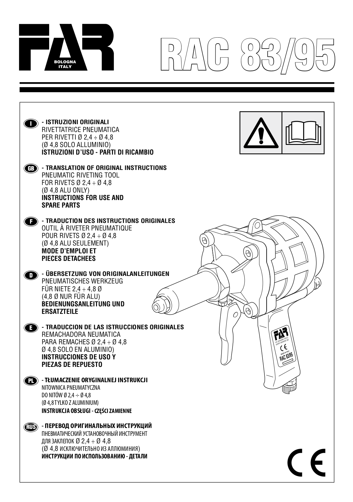 FAR Rac 83, Rac 95 Instructions Manual