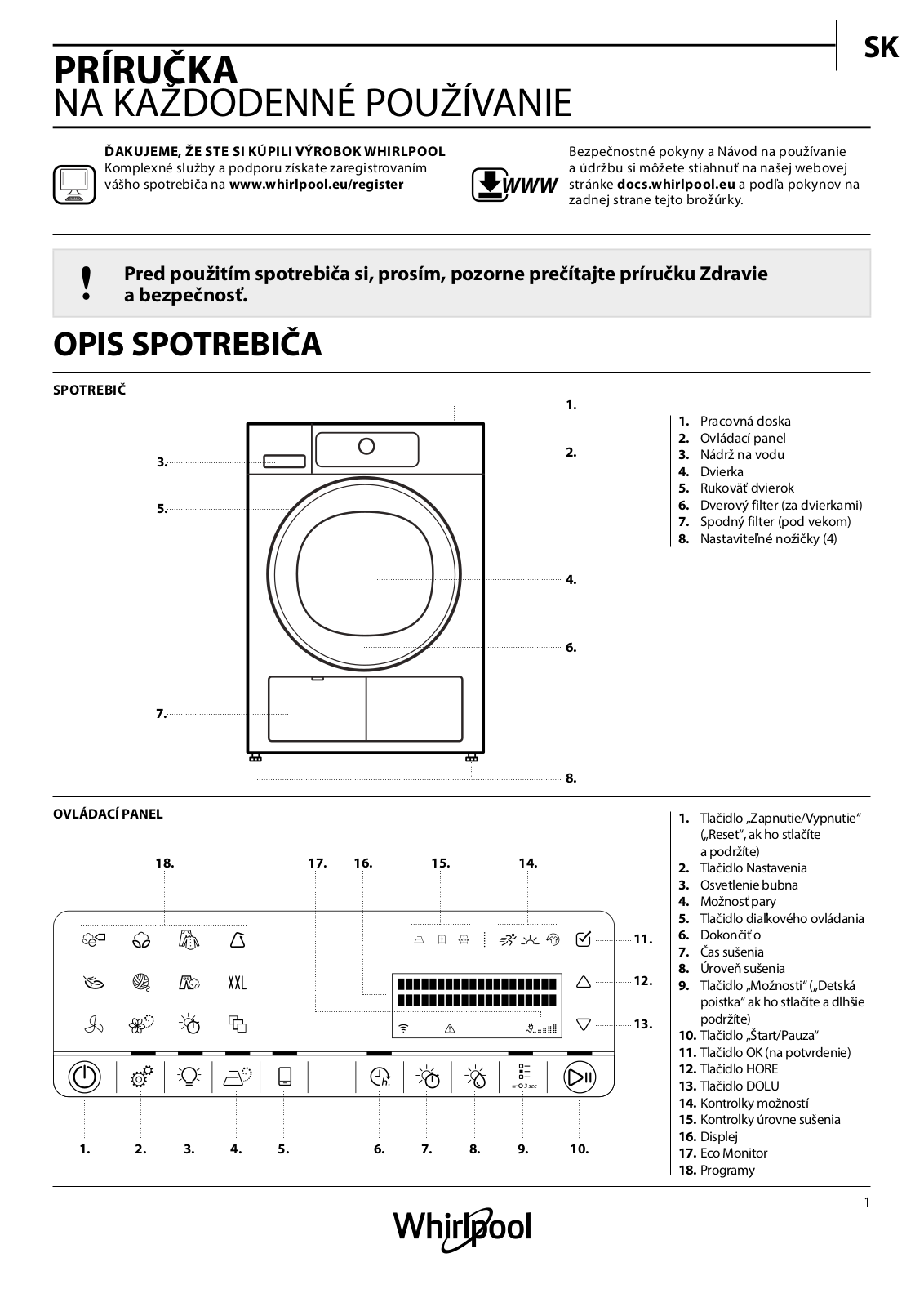 WHIRLPOOL HSCX 10447 Daily Reference Guide