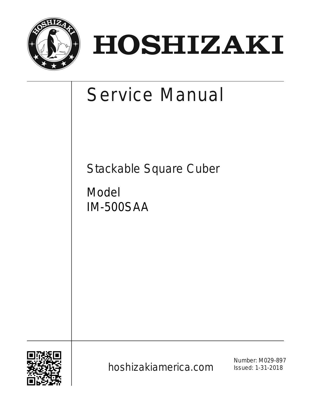 Hoshizaki IM-500SAA Service Manual