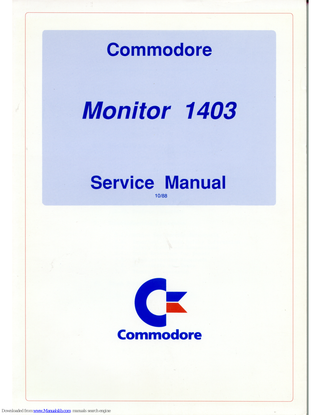 Commodore 1403 Service Manual