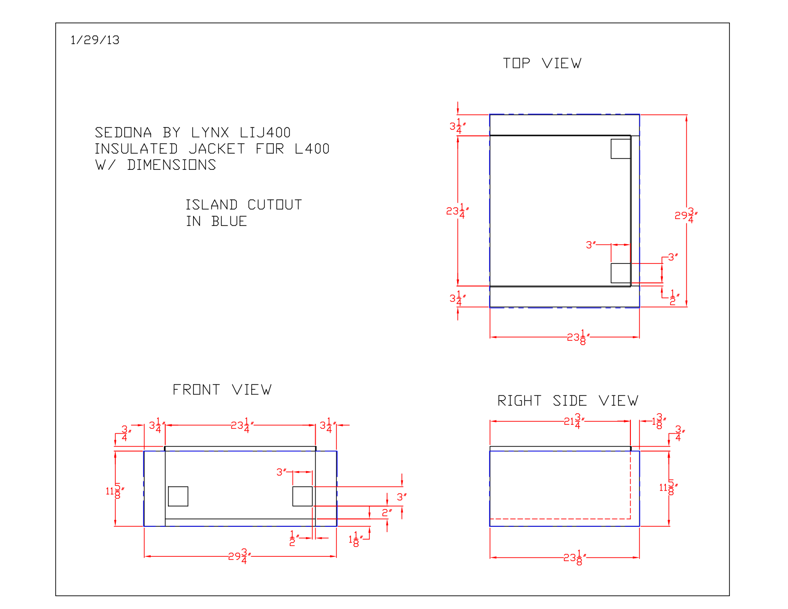 Lynx LIJ400 Dimension Guide