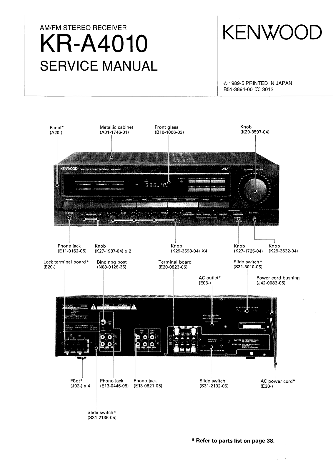 Kenwood KRA-4010 Service manual