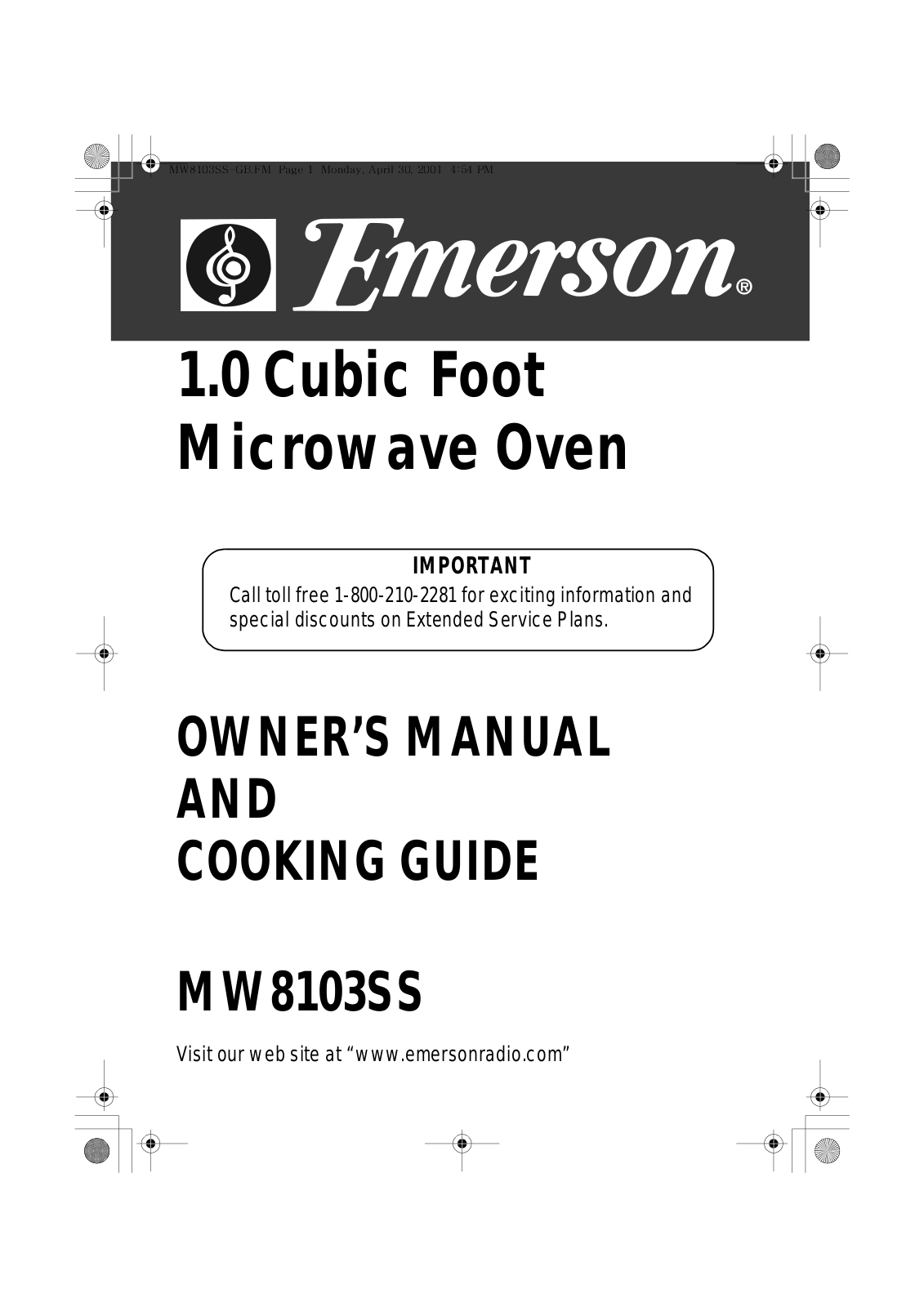 Emerson MW8103SS User Manual