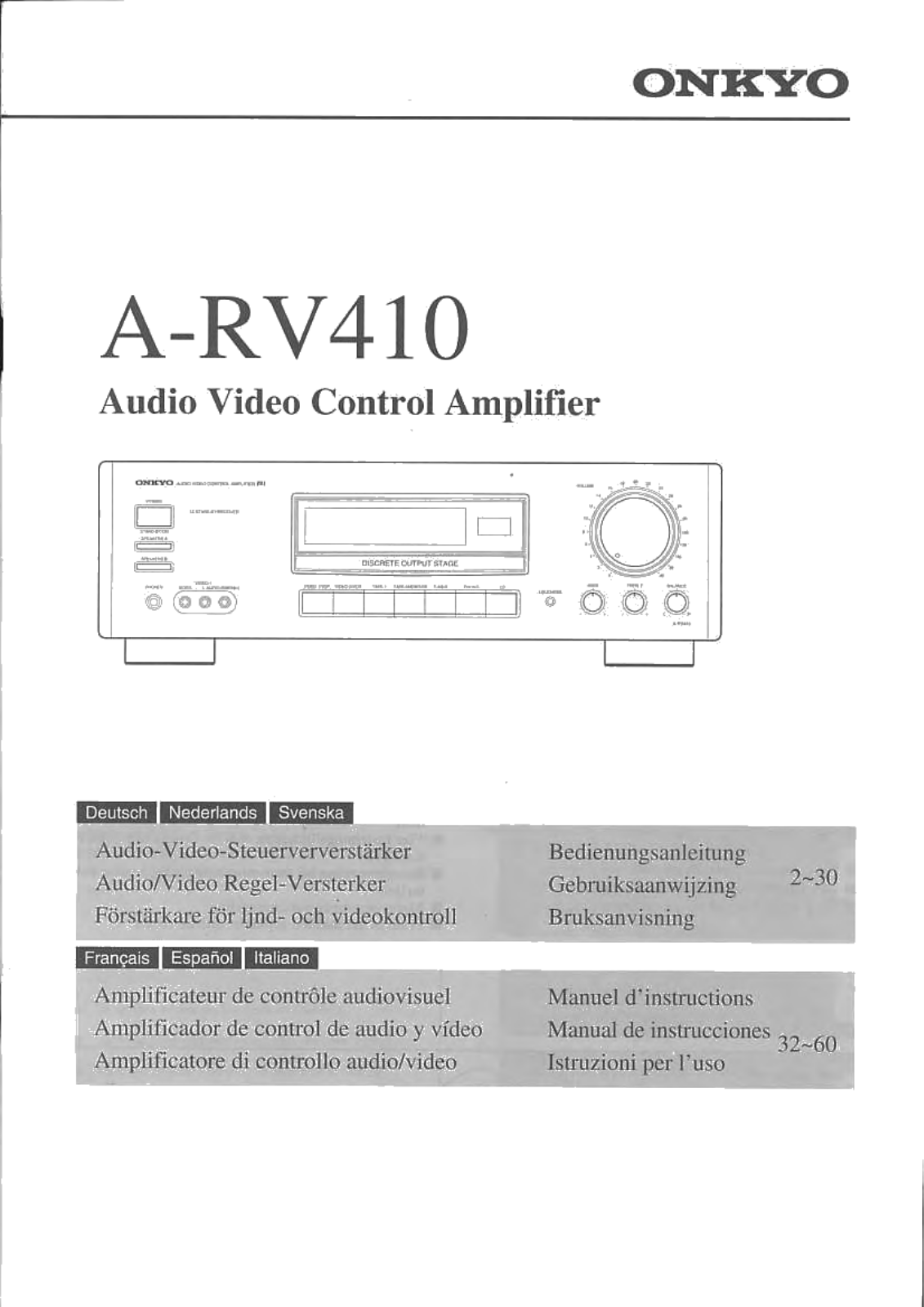 Onkyo ARV-410 Owners Manual