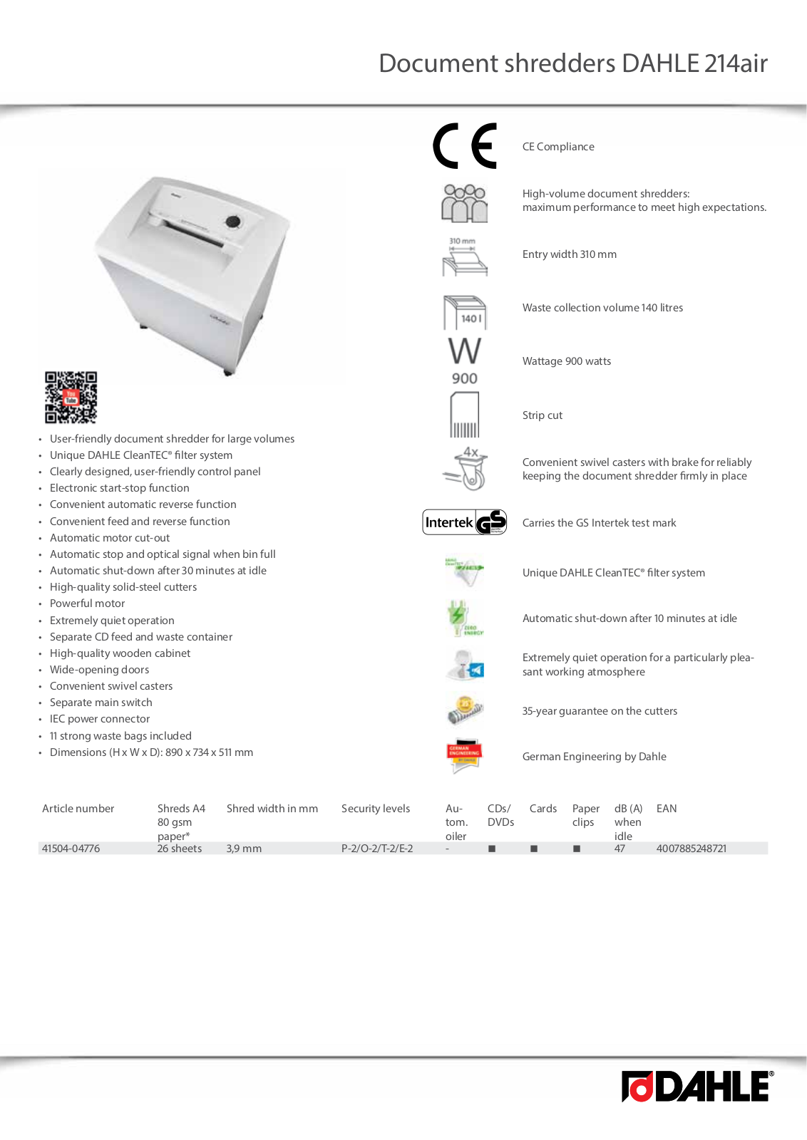 Dahle 214air User Manual