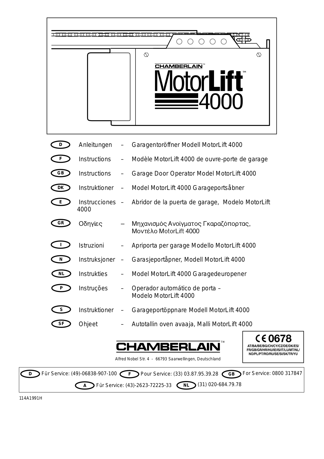 Chamberlain MOTORLIFT 4000 Instructions Manual