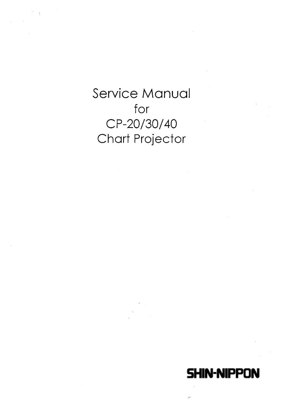 Shin-Nippon CP-20-30-40 Service manual