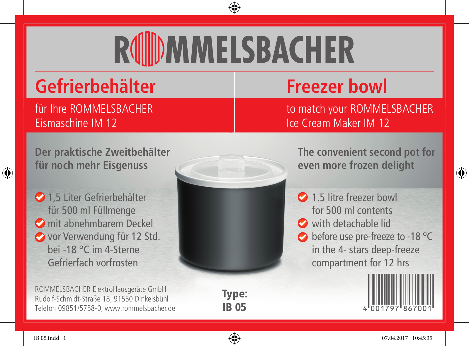 Rommelsbacher IB 05 User Manual