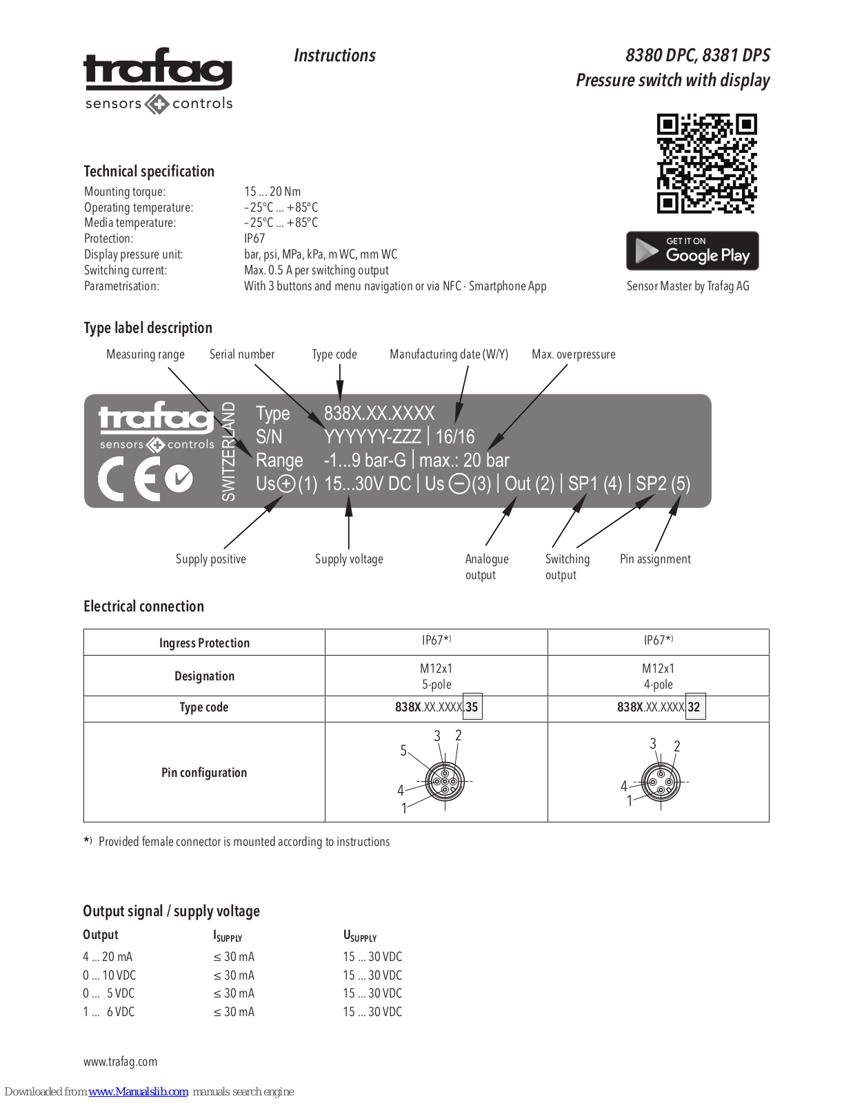 trafag 8380 DPC, 8381 DPS Instructions Manual