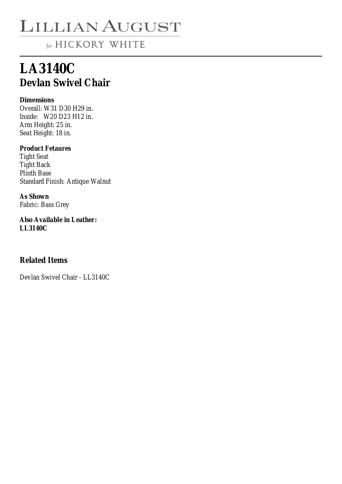 Lillian August LIGU1049 Specifications - ManualMachine.com