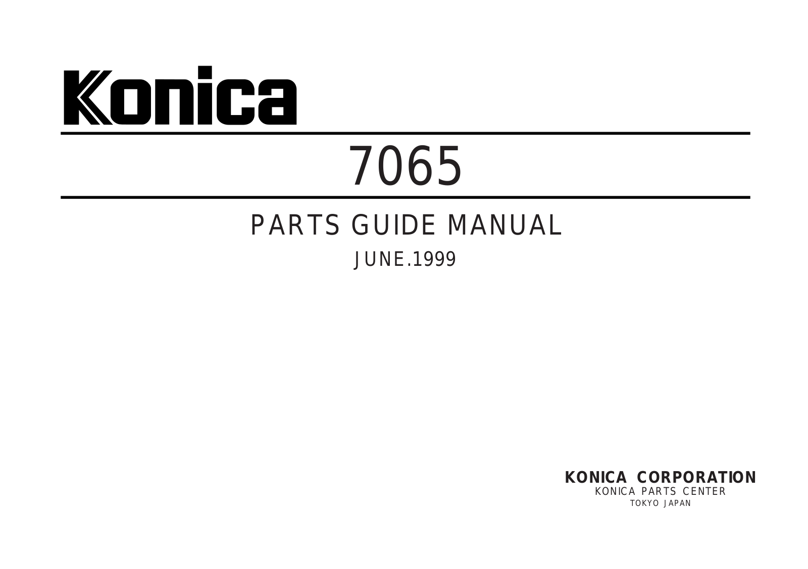 Konica 7065 GUIDE MANUAL 7065