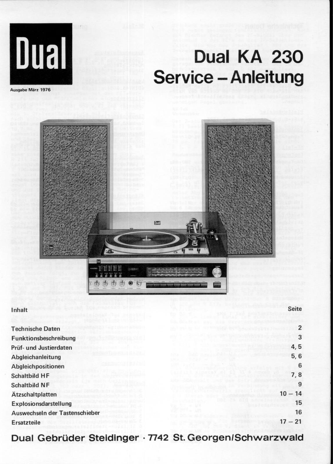 Dual KA-230 Service manual