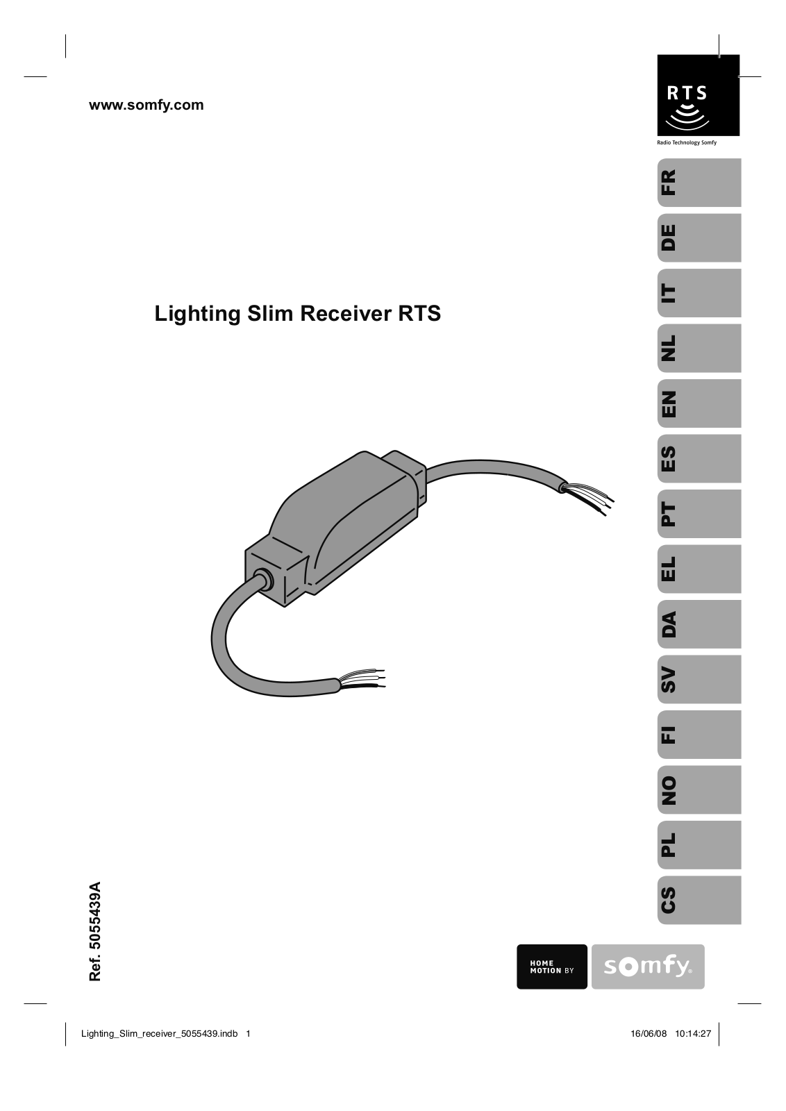 Somfy Lighting Slim Receiver RTS User guide