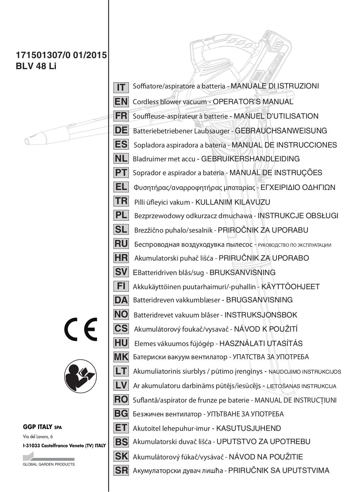 Stiga BLV 48 Li operation manual