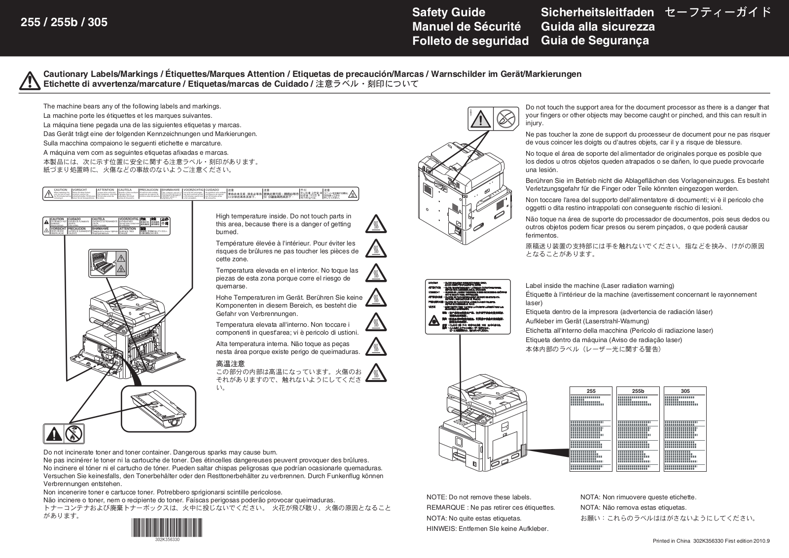 KYOCERA TASKALFA 255, TASKALFA 255B User Manual