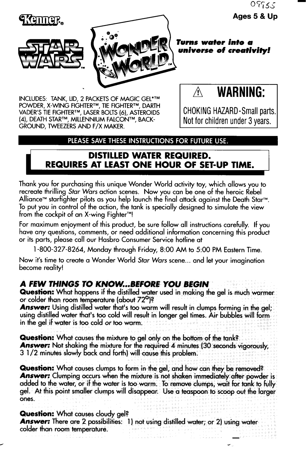 HASBRO Wonder World StarWars User Manual