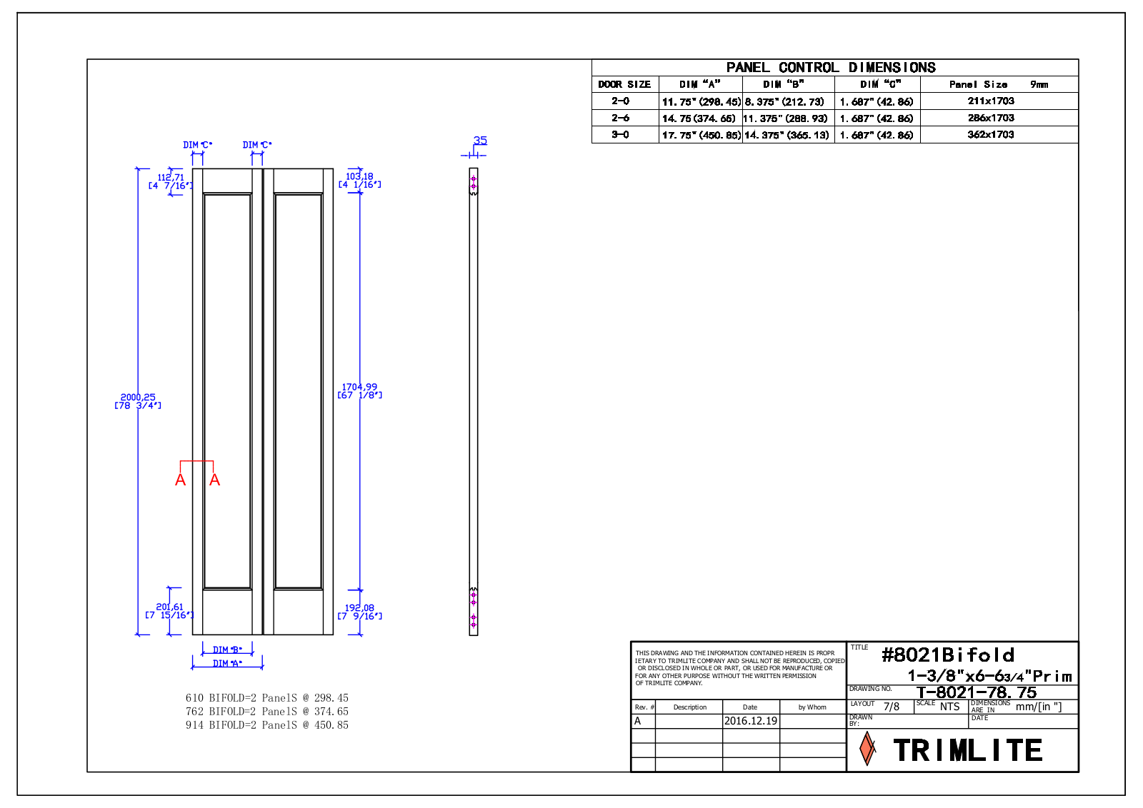 Trimlite TRML1013 Dimensions - ManualMachine.com