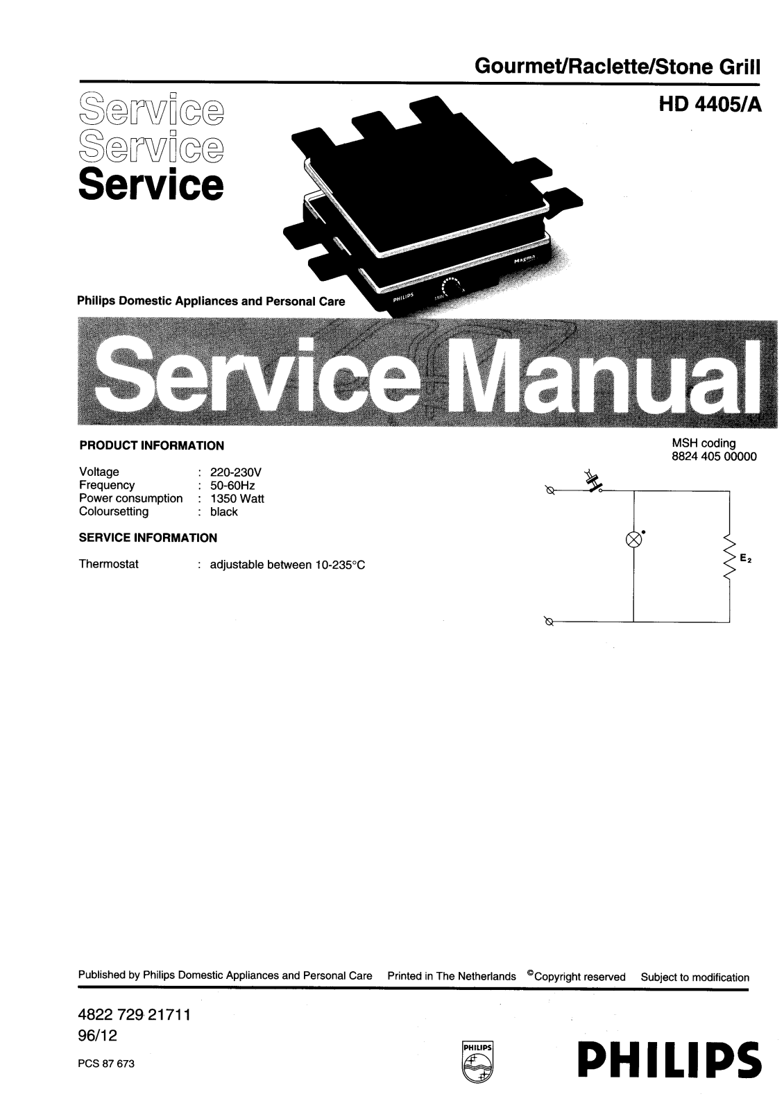 Philips HD4405A Service Manual