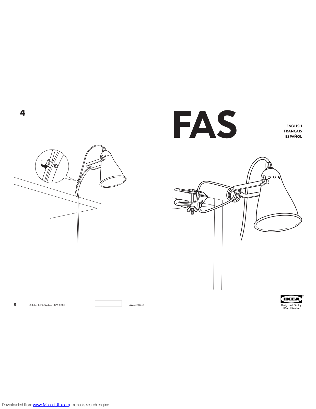 IKEA FAS AA-41334-3, FAS Assembly Instructions Manual