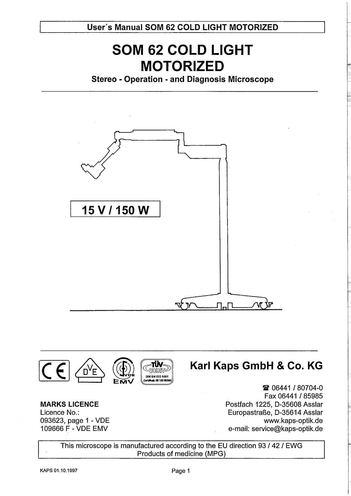 Karl Kaps SOM 62 User Manual