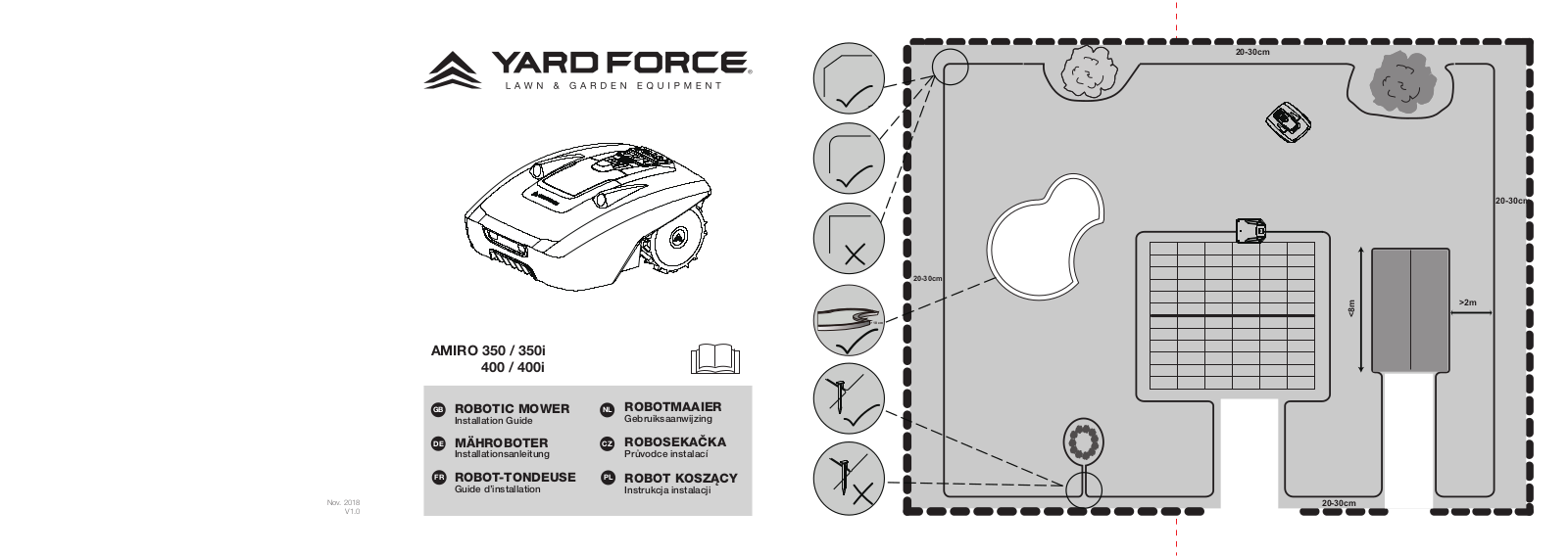 Yard Force AMIRO 350, AMIRO 350i, AMIRO 400, AMIRO 400i Manual