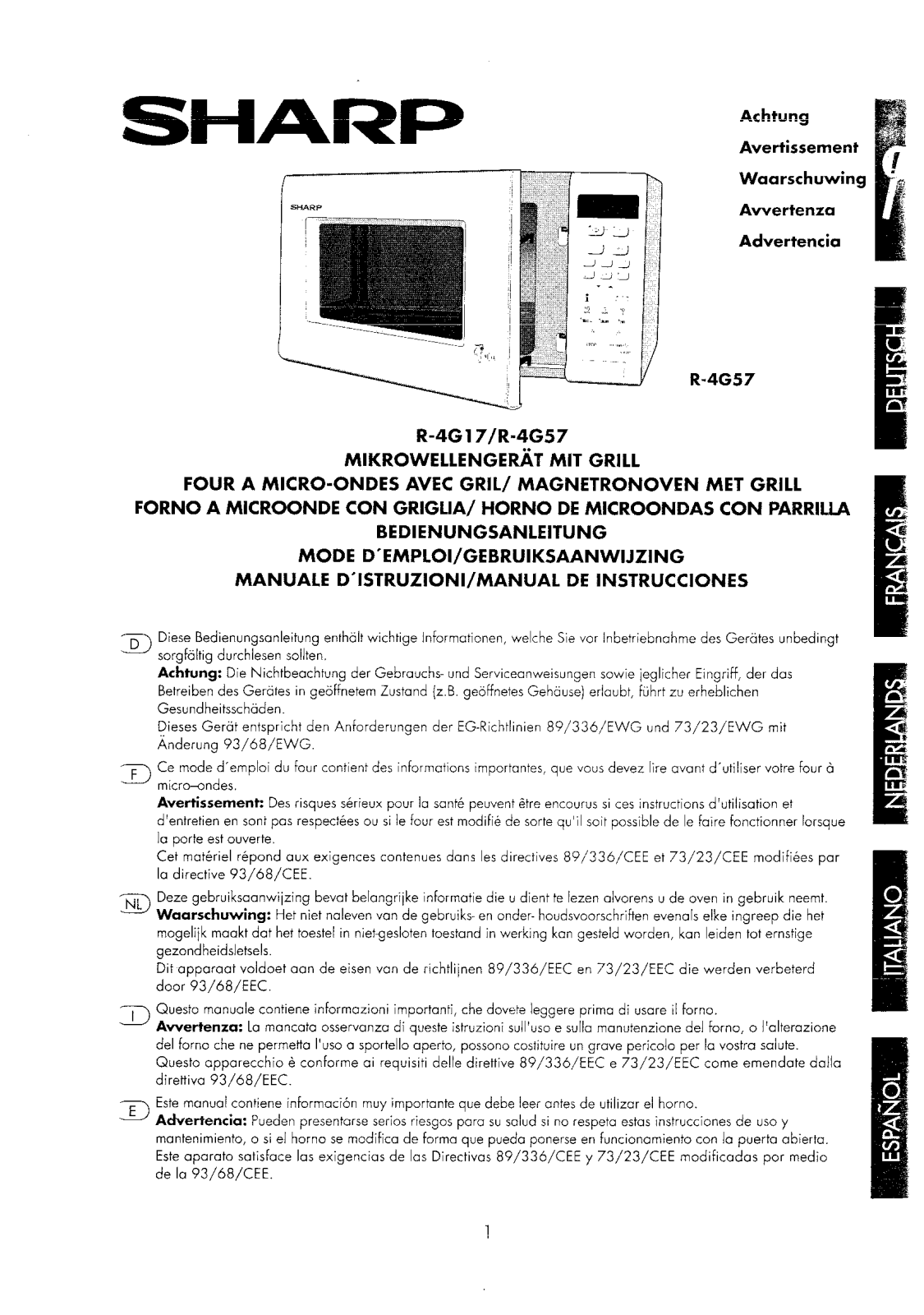 Sharp R-4G17, R-4G57 User Manual