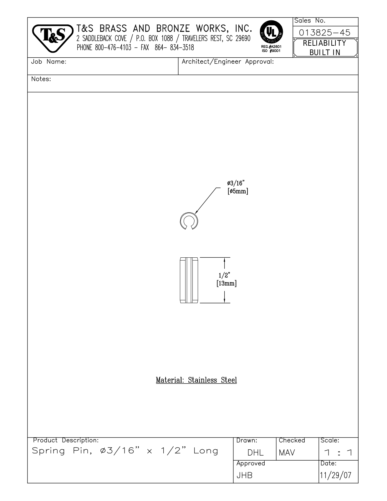 T&S Brass 013825-45 User Manual