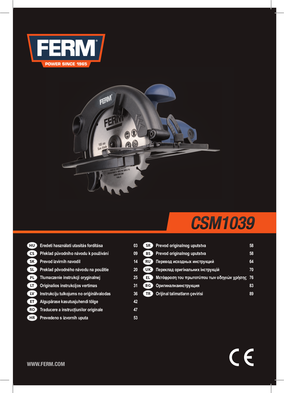 FERM CSM1039 User Manual