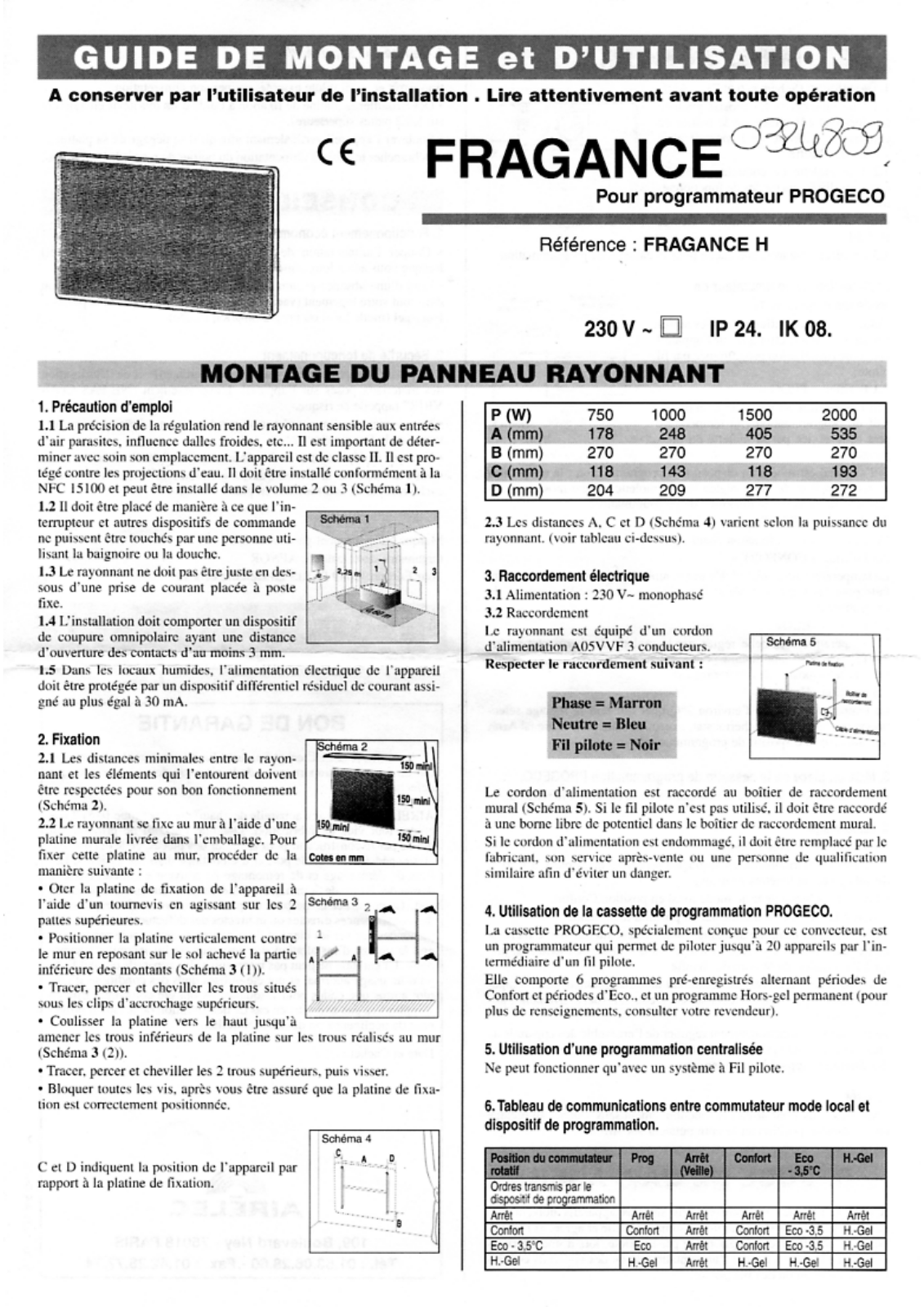 AIRELEC FRAGANCE User Manual