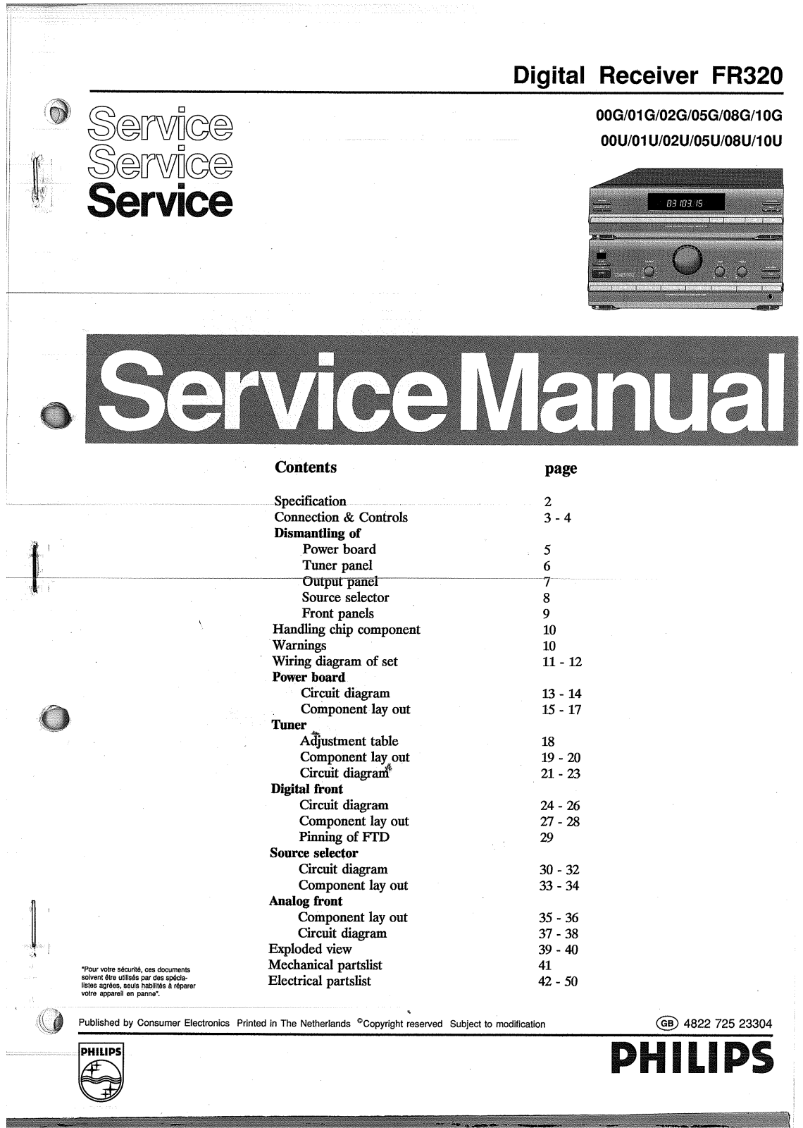 Philips FR-320 Service Manual