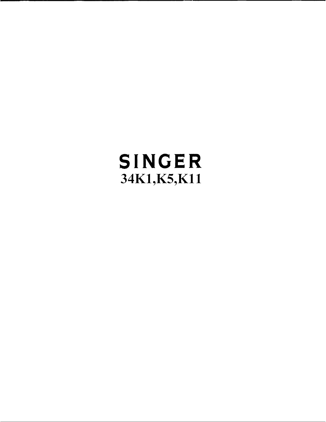 SINGER 34K1, 34K5, 34K11 Parts List