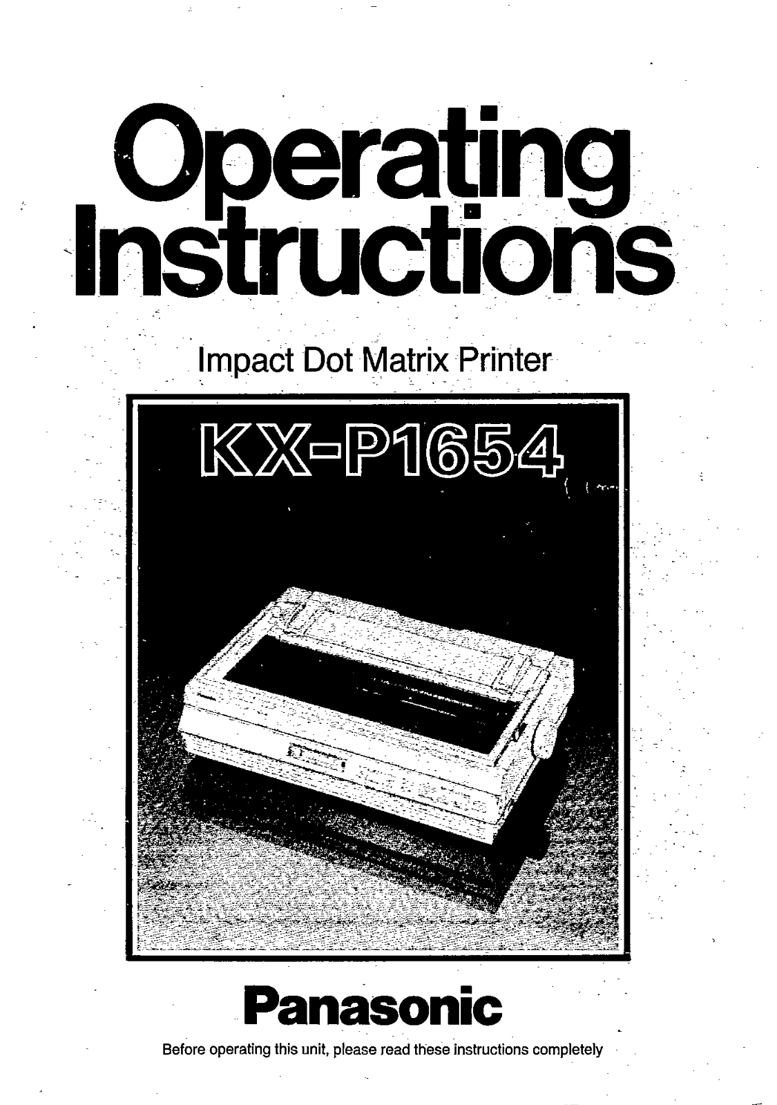 Panasonic KX-P1654 User Manual