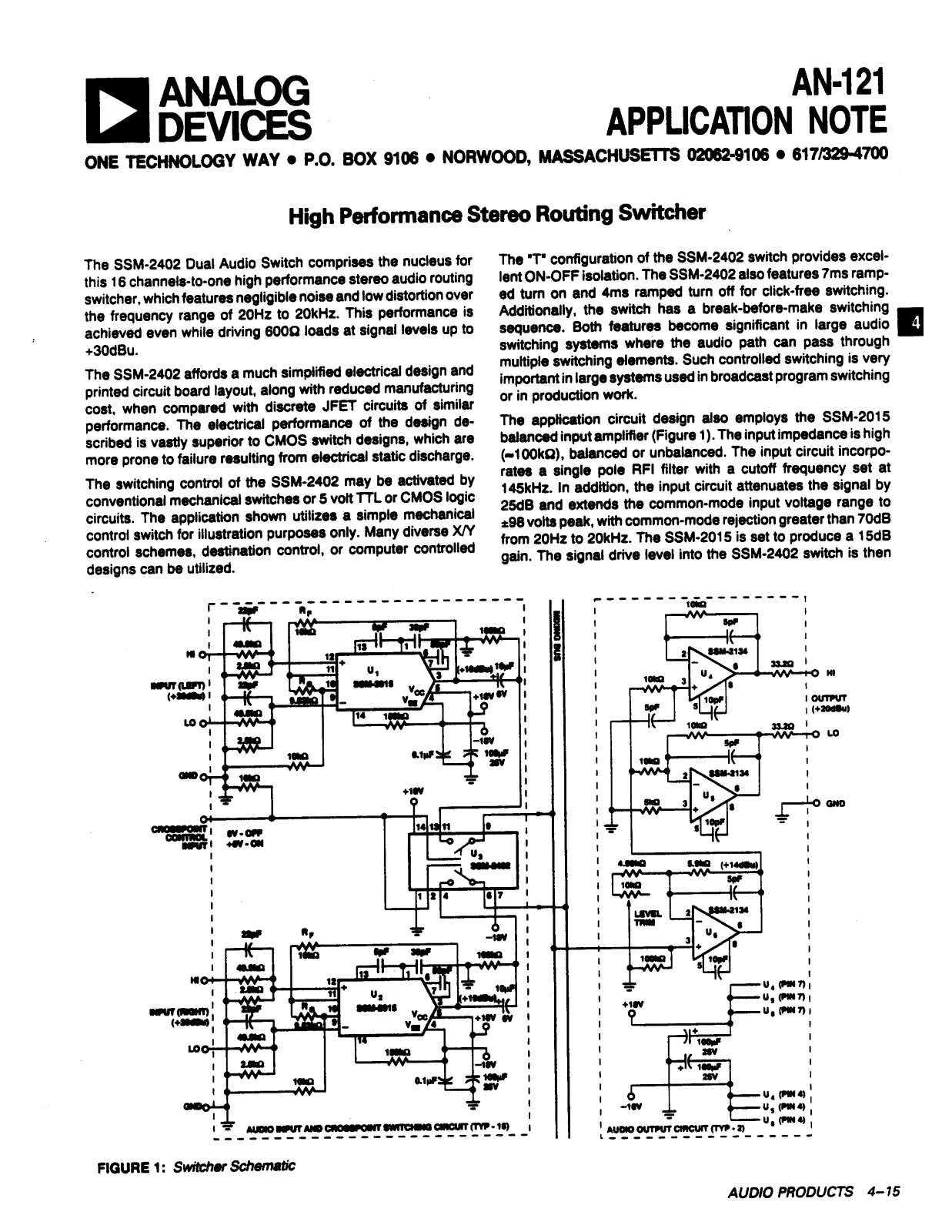 Analog Devices AN121 Application Notes