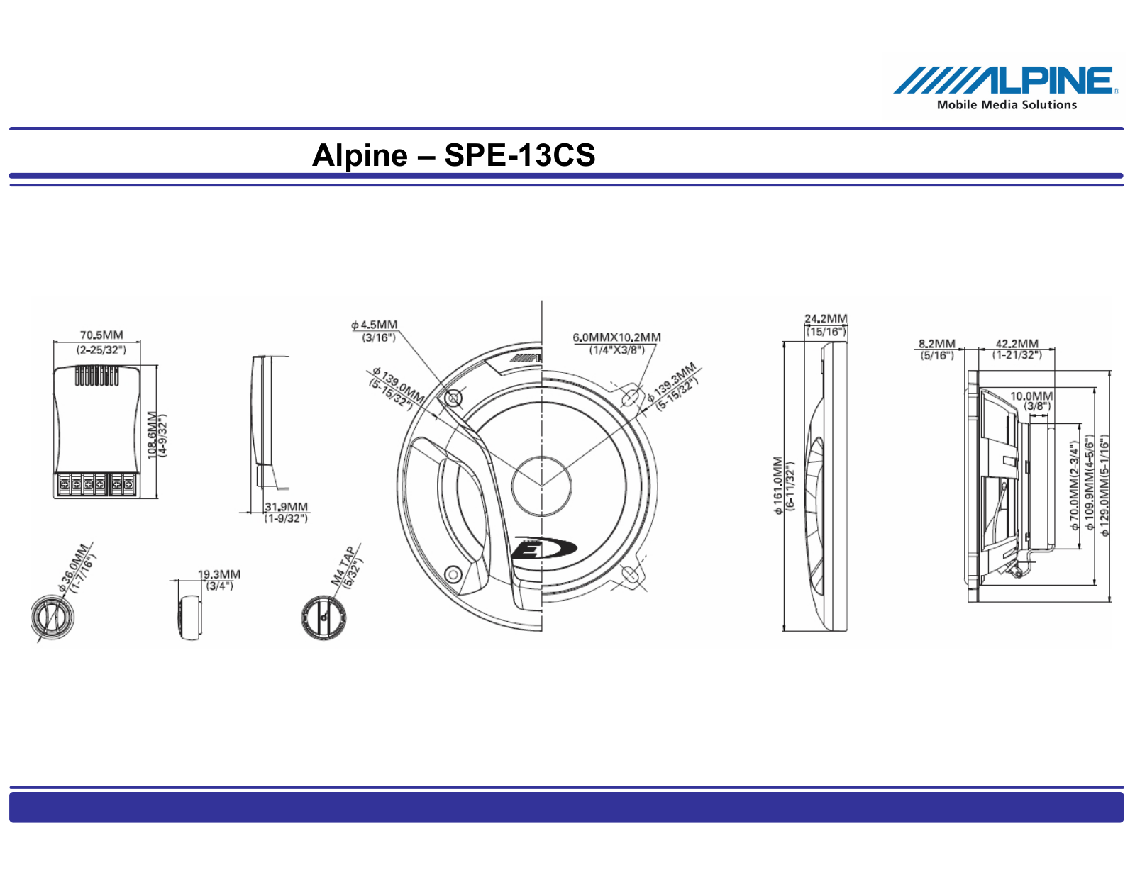 Alpine SPE-13CS User Manual