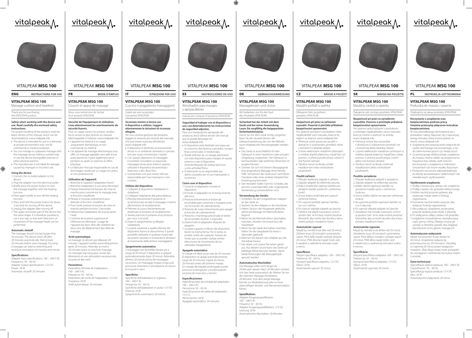 VITALPEAK VP-MSG100 User guide - ManualMachine.com