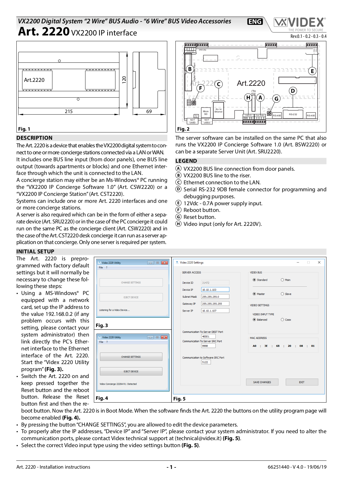 Videx 2220 Instructions Manual