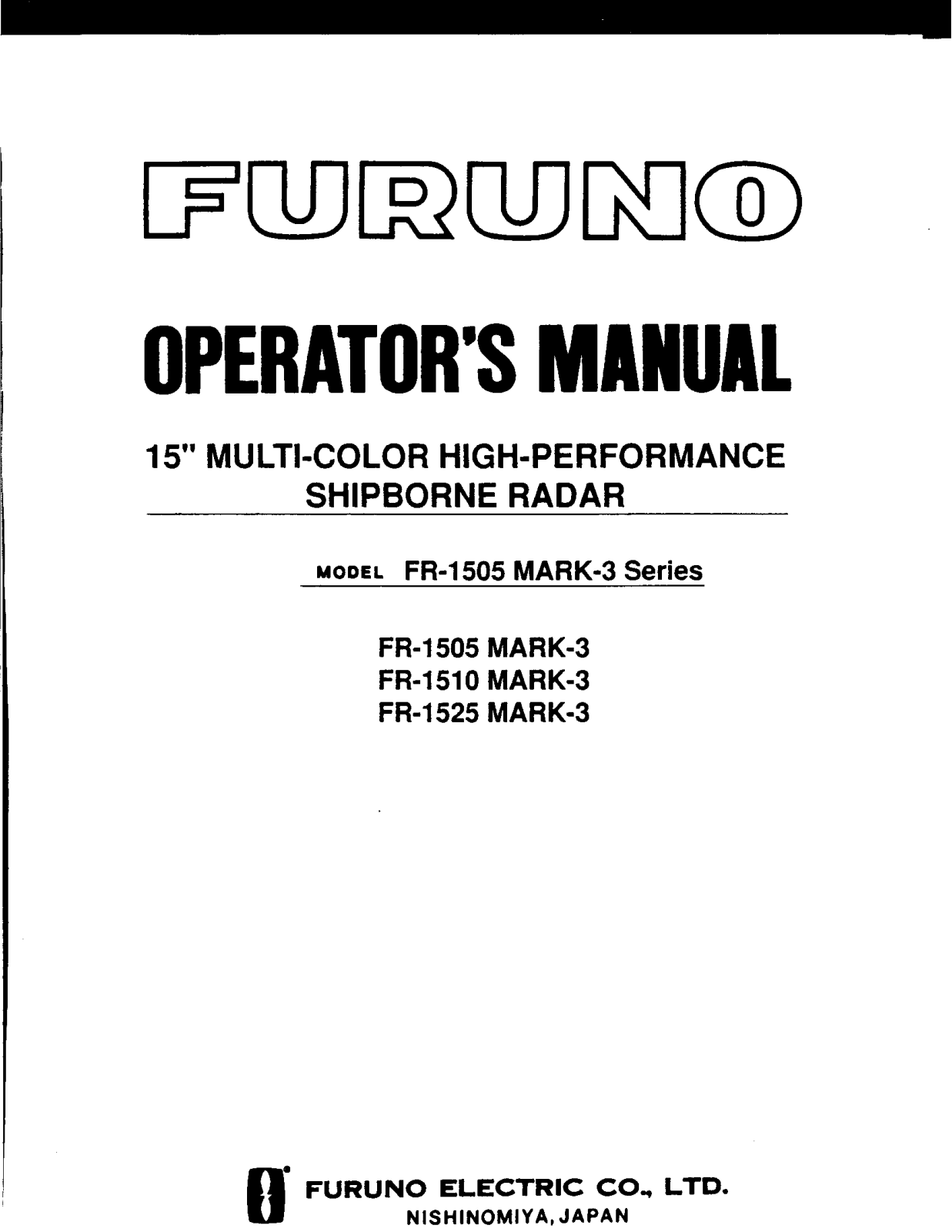 Furuno USA 9ZWFR1525M3 Users Manual