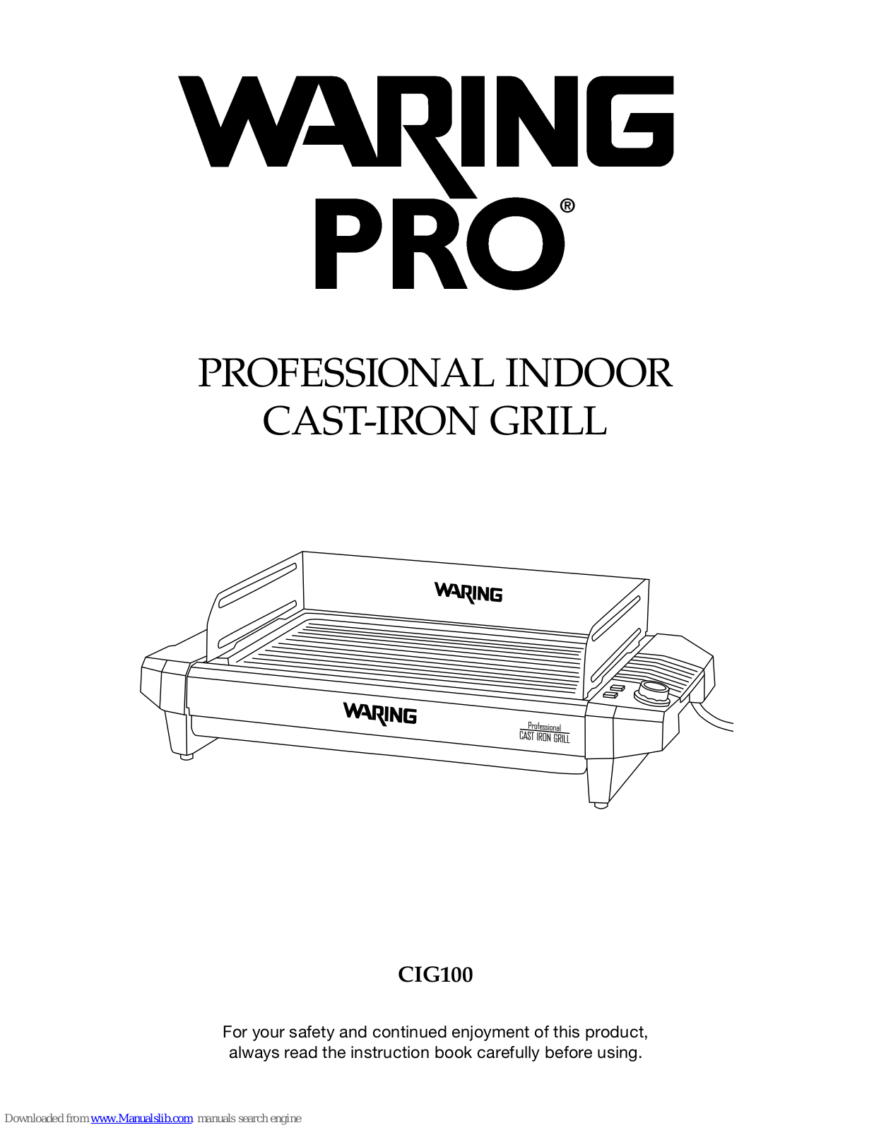 Waring CIG100, Pro CIG100 Instructions Manual - ManualMachine.com
