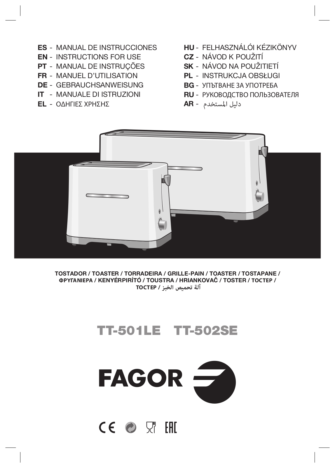 Fagor TT-502SE, TT-501LE User Manual