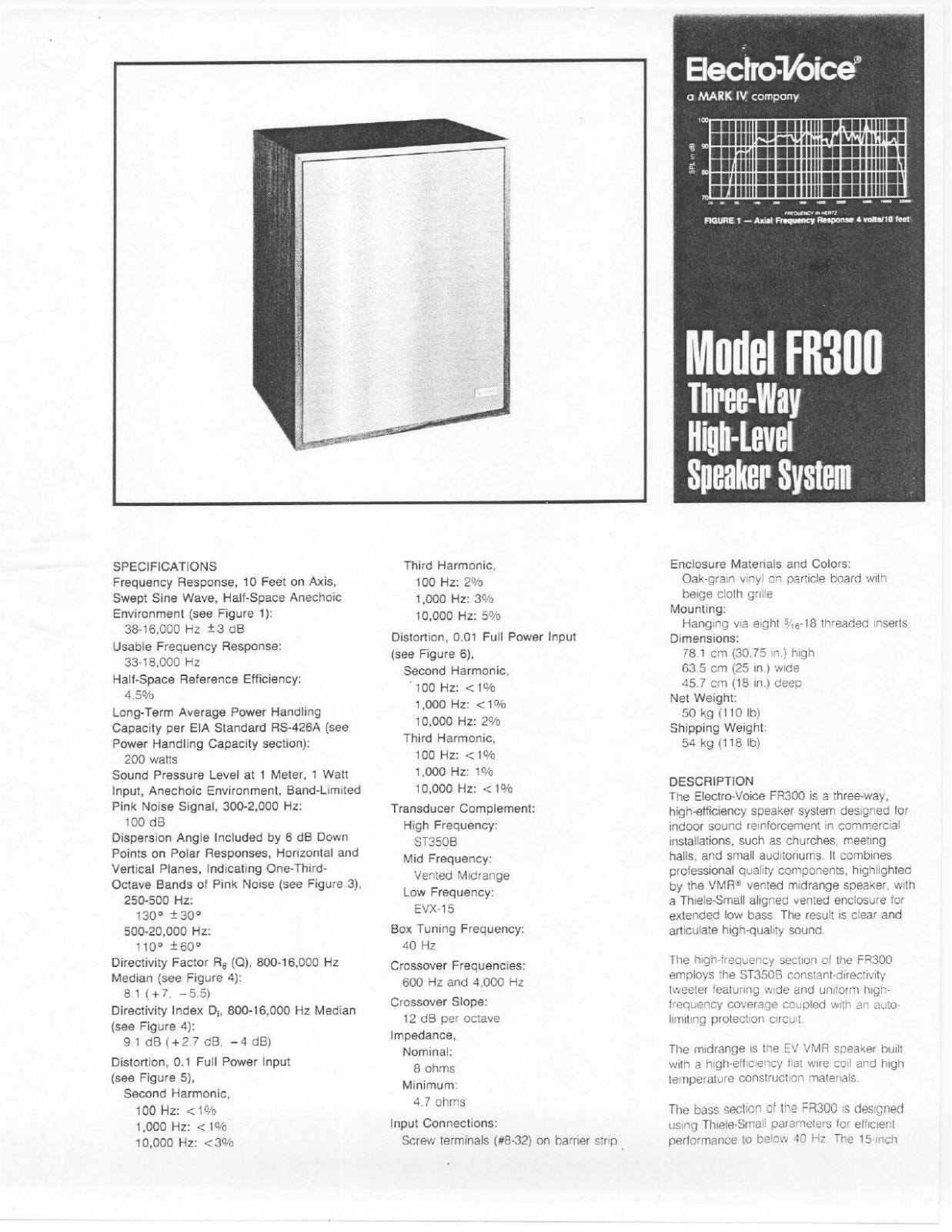 Electro-Voice FR300 User Manual