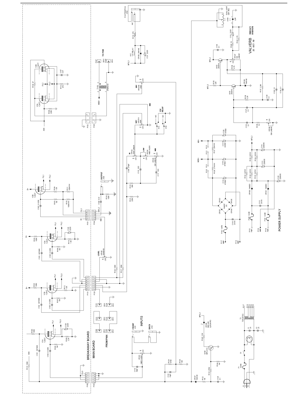 Peavey valverb Schematic