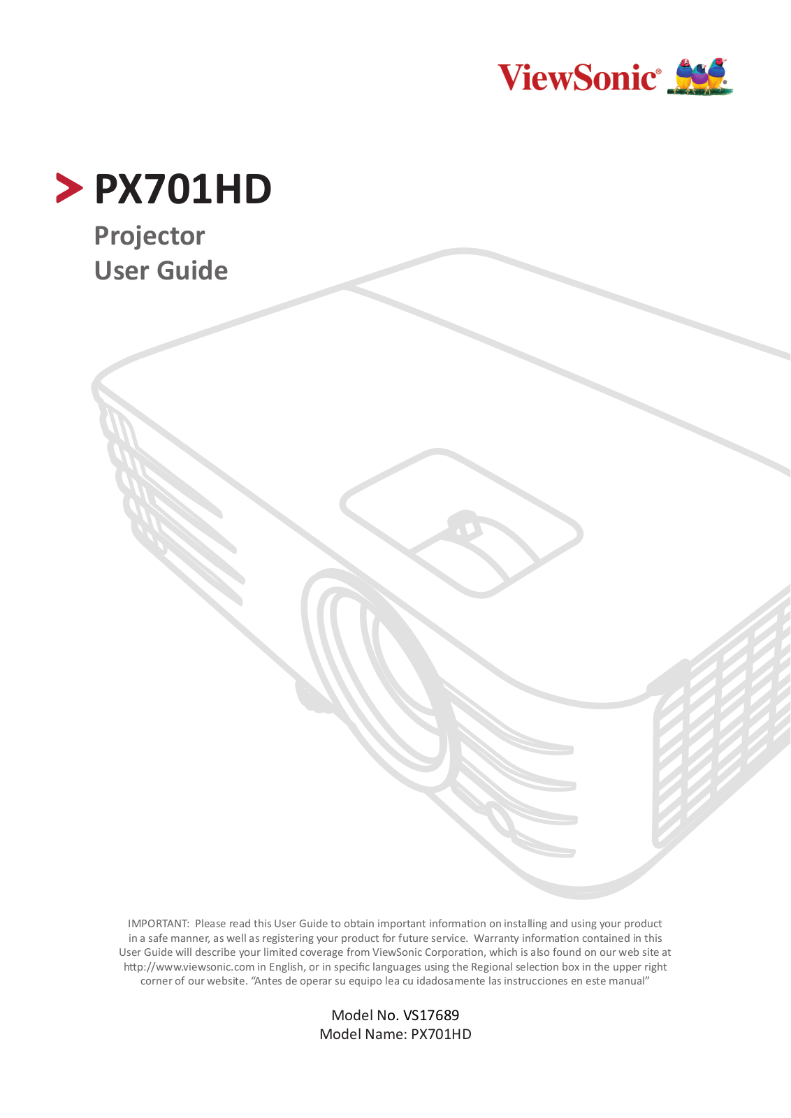 ViewSonic PX701HD User Manual