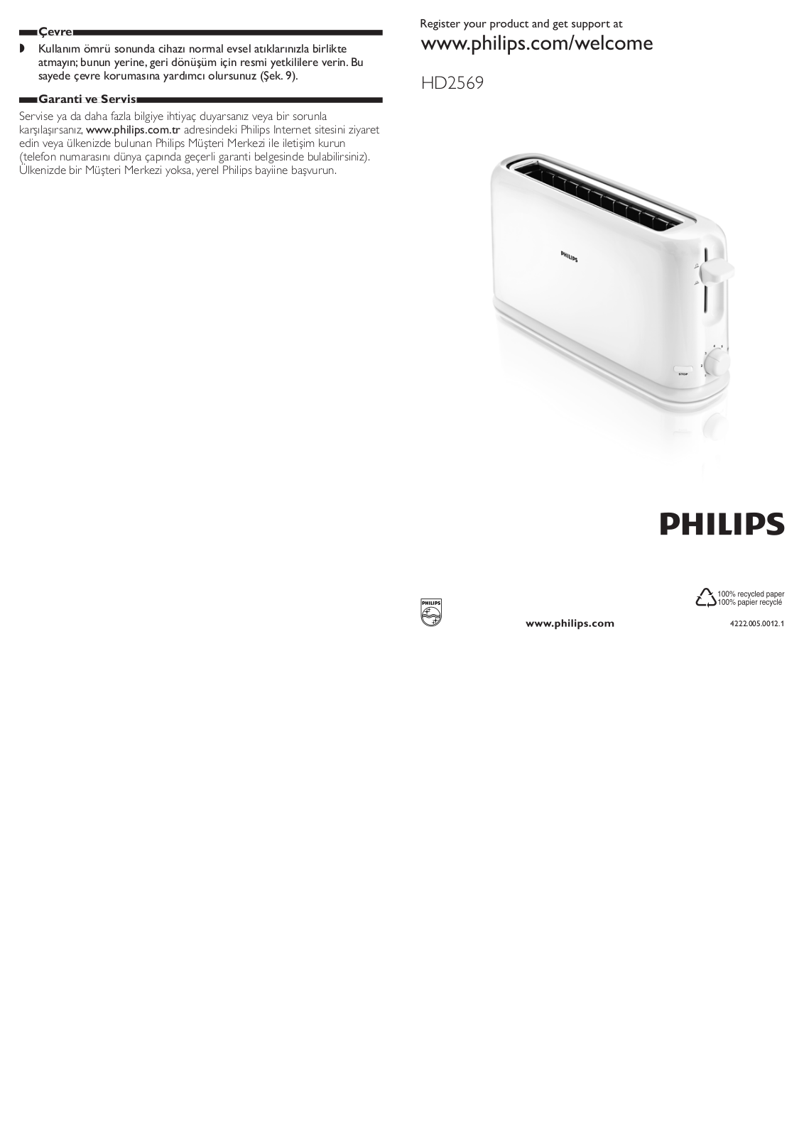 Philips HD 2569 User Manual