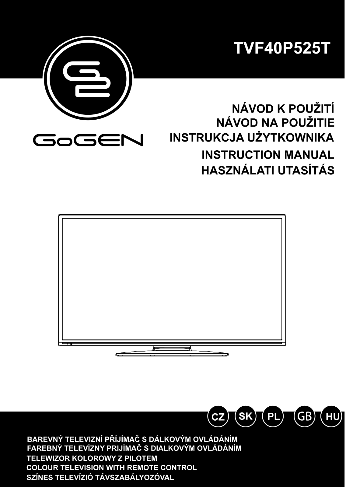 Gogen TVF 40P525T Operating Instructions