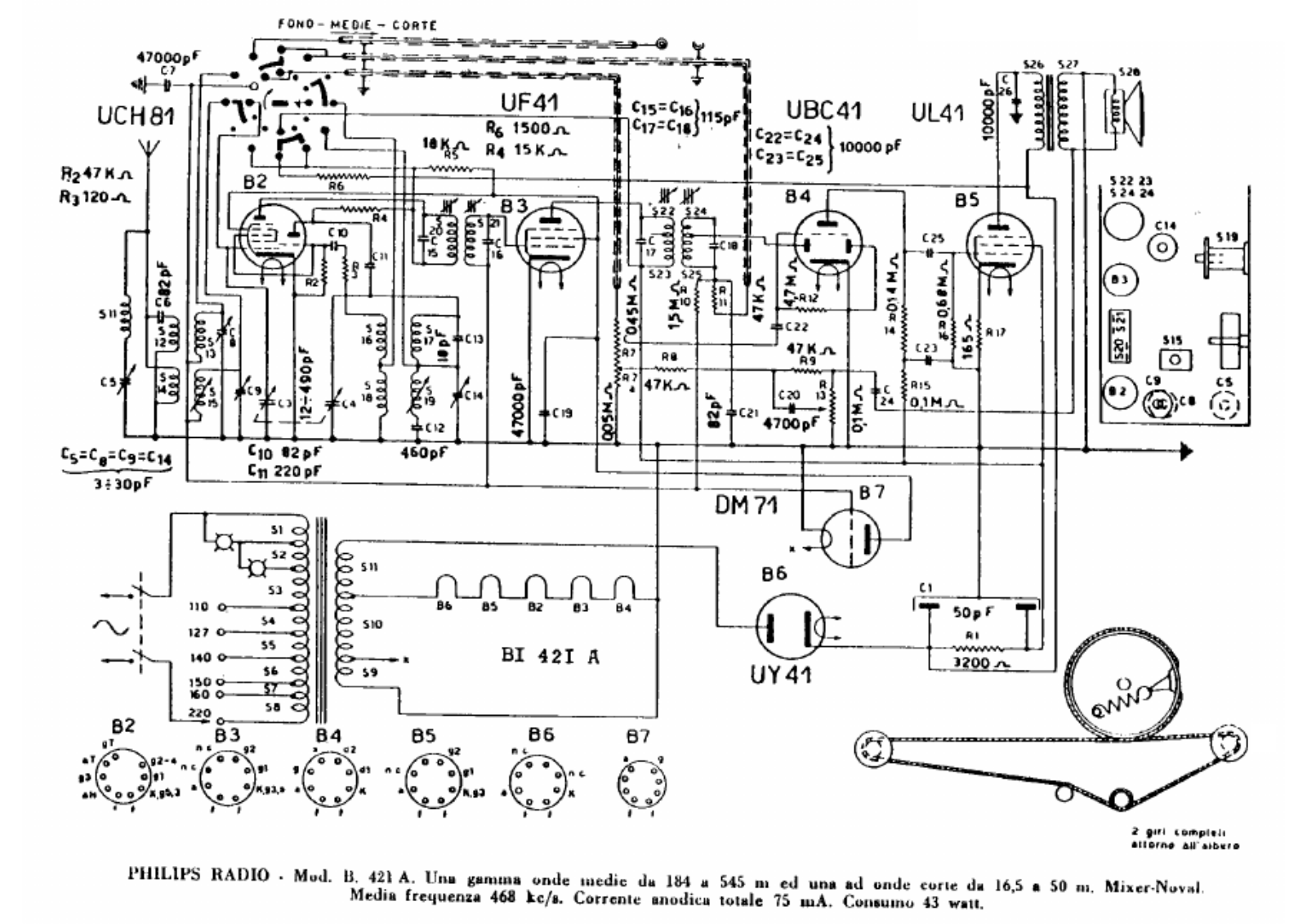 Philips bi421a schematic