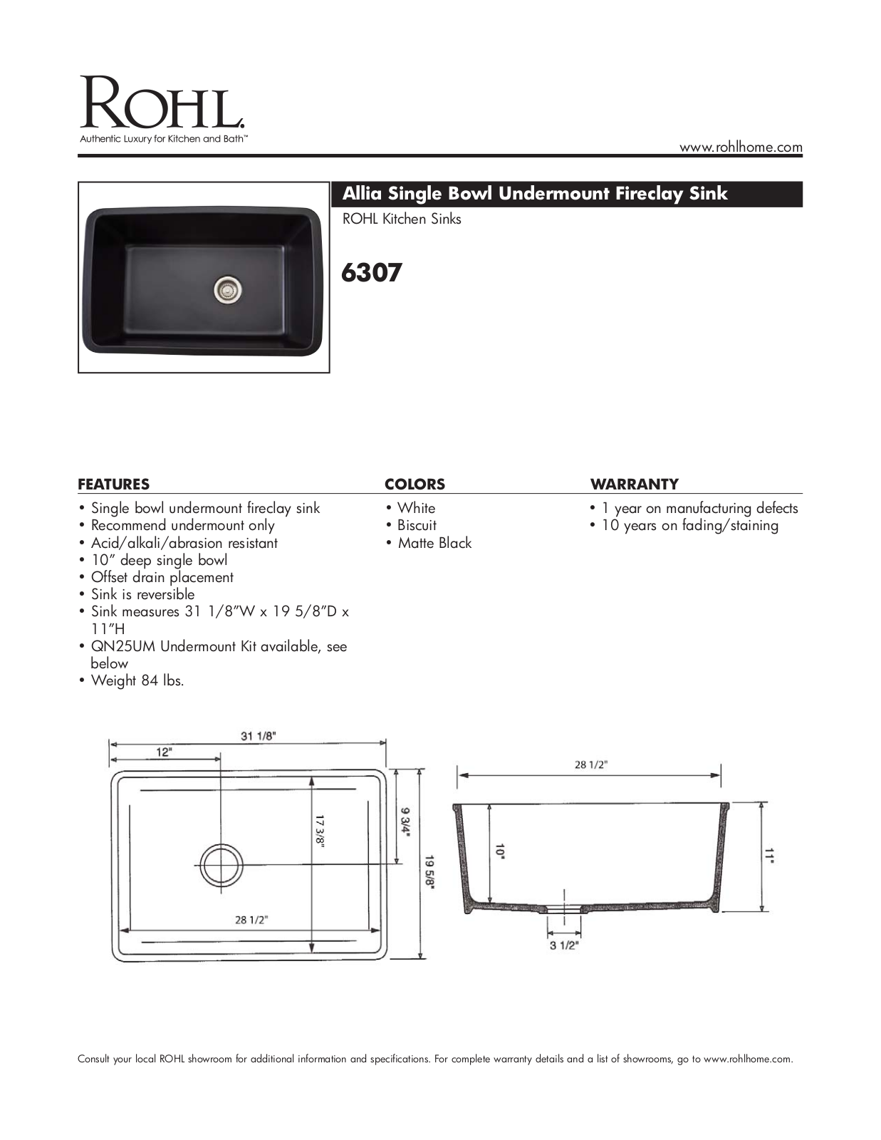 Rohl 630768 User Manual