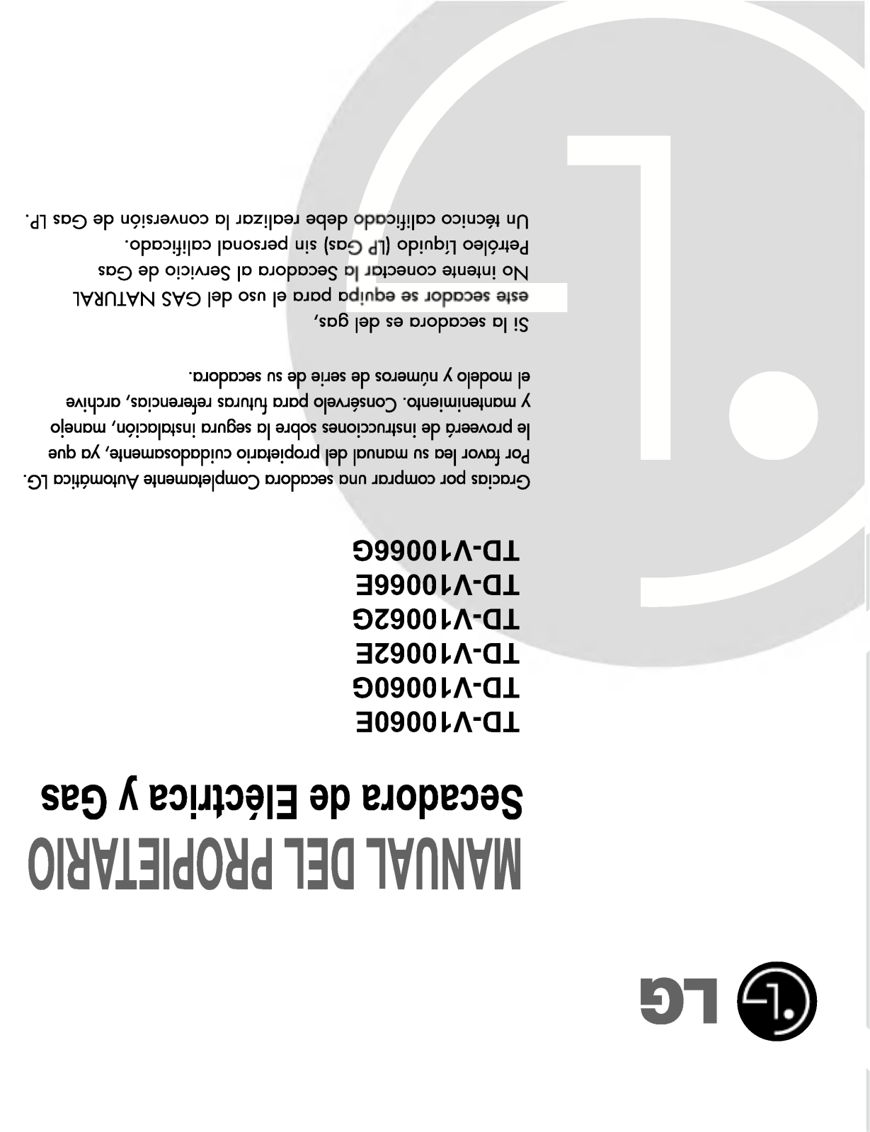 LG TD-V10062G Owner's manual