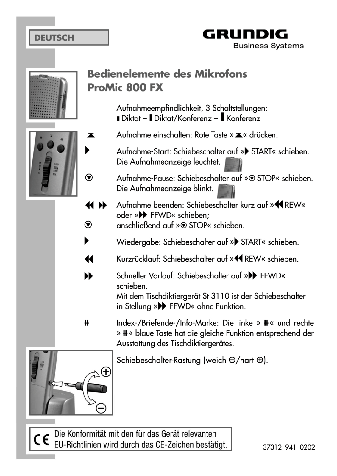 Grundig ProMic 800 FX User guide