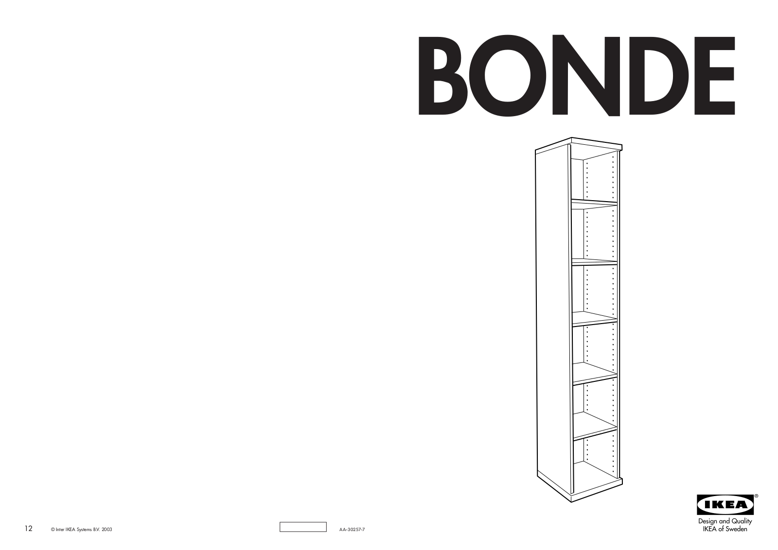 IKEA BONDE User Manual